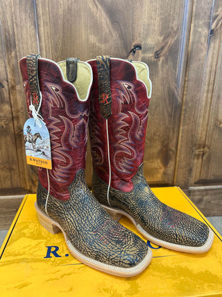 Men's R. Watson Mocha Shrunken Shoulder Boot-Men's Boots-R. Watson-Lucky J Boots & More, Women's, Men's, & Kids Western Store Located in Carthage, MO
