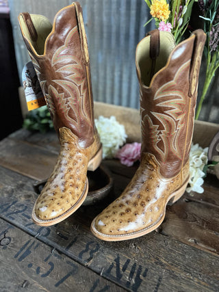 Men's R. Watson Saddle Bruciato Full Quill Ostrich Round Toe Boot-Men's Boots-R. Watson-Lucky J Boots & More, Women's, Men's, & Kids Western Store Located in Carthage, MO