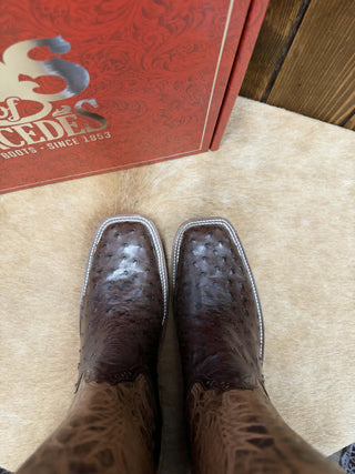 Men's Rios of Mercedes Nicotine Full Quill Ostrich Boot - Lucky J Boots & More