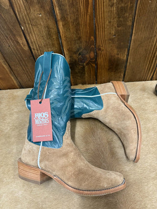 Men's Rios of Mercedes Reversed Bull Tan Shrunken Shoulder Boot-Men's Boots-Rios of Mercedes-Lucky J Boots & More, Women's, Men's, & Kids Western Store Located in Carthage, MO