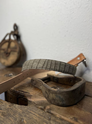 R. Watson Charcoal Caiman Belt-Belts-R. Watson-Lucky J Boots & More, Women's, Men's, & Kids Western Store Located in Carthage, MO