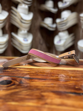 R Watson Pink Suede Belt-Belts-R. Watson-Lucky J Boots & More, Women's, Men's, & Kids Western Store Located in Carthage, MO
