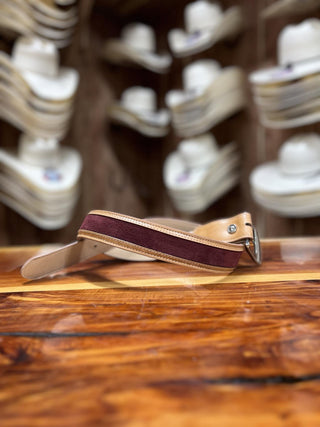 R Watson Rhubarb Suede Belt-Belts-R. Watson-Lucky J Boots & More, Women's, Men's, & Kids Western Store Located in Carthage, MO