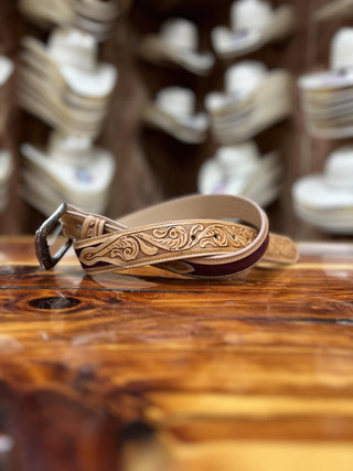 R Watson Rhubarb Suede Belt-Belts-R. Watson-Lucky J Boots & More, Women's, Men's, & Kids Western Store Located in Carthage, MO
