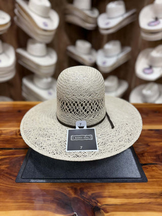 Rodeo King Open Crown Jute 4 1/2" Brim Flat Straw Hat-Straw Cowboy Hats-Rodeo King-Lucky J Boots & More, Women's, Men's, & Kids Western Store Located in Carthage, MO