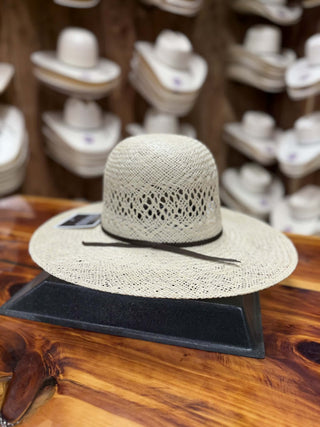 Rodeo King Open Crown Jute 4 1/2" Brim Flat Straw Hat-Straw Cowboy Hats-Rodeo King-Lucky J Boots & More, Women's, Men's, & Kids Western Store Located in Carthage, MO