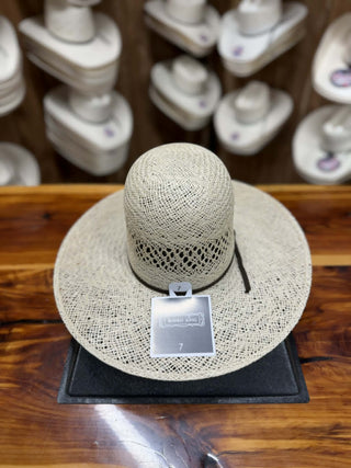 Rodeo King Open Crown Jute 4 1/2" Brim Flat Straw Hat-Straw Cowboy Hats-Rodeo King-Lucky J Boots & More, Women's, Men's, & Kids Western Store Located in Carthage, MO