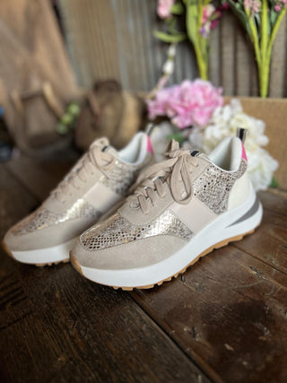 Serafina Sneakers in Gold Snake *FINAL SALE*-Women's Casual Shoes-Shu Shop-Lucky J Boots & More, Women's, Men's, & Kids Western Store Located in Carthage, MO