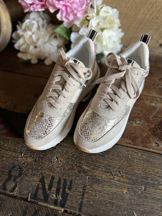 Serafina Sneakers in Gold Snake *FINAL SALE*-Women's Casual Shoes-Shu Shop-Lucky J Boots & More, Women's, Men's, & Kids Western Store Located in Carthage, MO