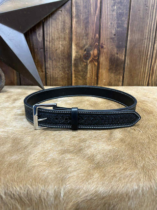 Texas Saddlery Black Waffle Belt-Belts-Texas Saddlery-Lucky J Boots & More, Women's, Men's, & Kids Western Store Located in Carthage, MO