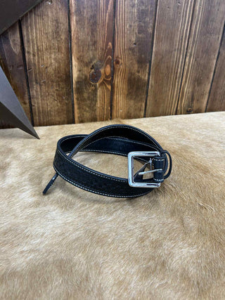 Texas Saddlery Black Waffle Belt-Belts-Texas Saddlery-Lucky J Boots & More, Women's, Men's, & Kids Western Store Located in Carthage, MO