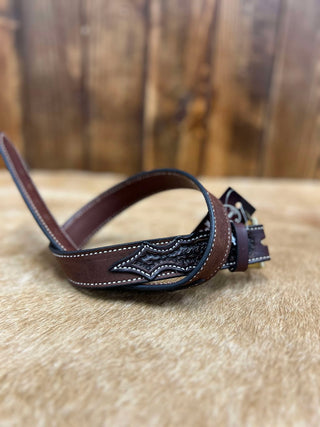 Texas Saddlery Saddle Spider & Roughout Kid's Belt-Kids Belts-Texas Saddlery-Lucky J Boots & More, Women's, Men's, & Kids Western Store Located in Carthage, MO