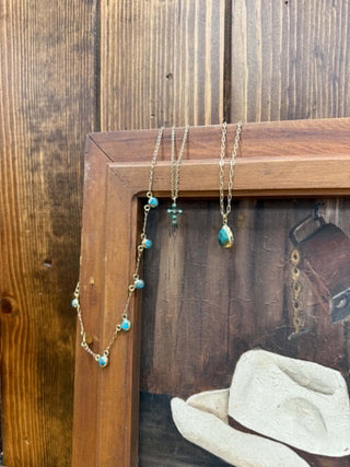Turquoise & Brass Necklaces - Lucky J Boots & More