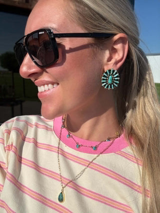 Turquoise & Brass Necklaces - Lucky J Boots & More