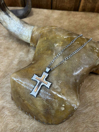 Twister Men's Cross Necklaces-Necklaces-M & F Western Products-Lucky J Boots & More, Women's, Men's, & Kids Western Store Located in Carthage, MO