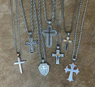 Twister Men's Cross Necklaces-Necklaces-M & F Western Products-Lucky J Boots & More, Women's, Men's, & Kids Western Store Located in Carthage, MO