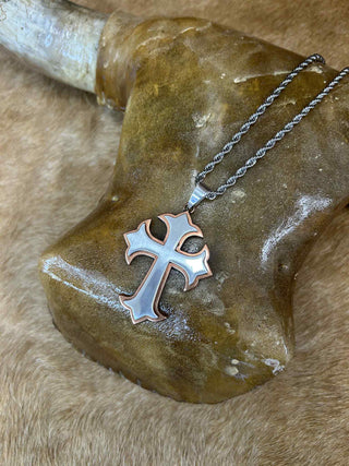 Twister Men's Cross Necklaces-Necklaces-M & F Western Products-Lucky J Boots & More, Women's, Men's, & Kids Western Store Located in Carthage, MO