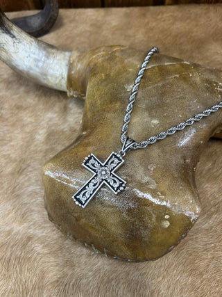 Twister Men's Cross Necklaces-Necklaces-M & F Western Products-Lucky J Boots & More, Women's, Men's, & Kids Western Store Located in Carthage, MO