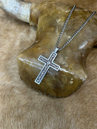 Twister Men's Cross Necklaces-Necklaces-M & F Western Products-Lucky J Boots & More, Women's, Men's, & Kids Western Store Located in Carthage, MO