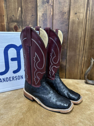 Women's Anderson Bean Black Full Quill Ostrich Boot-Women's Boots-Anderson Bean-Lucky J Boots & More, Women's, Men's, & Kids Western Store Located in Carthage, MO