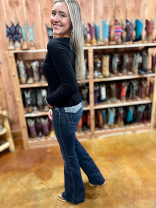 Womens Ariat High Rise Doba Flare Jeans-Women's Denim-Ariat-Lucky J Boots & More, Women's, Men's, & Kids Western Store Located in Carthage, MO