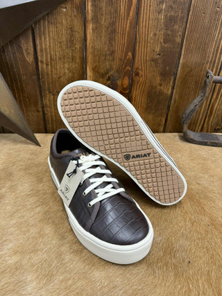 Women's Ariat Luxe Espresso Croc Print Skylar Shoes-Women's Casual Shoes-Ariat-Lucky J Boots & More, Women's, Men's, & Kids Western Store Located in Carthage, MO