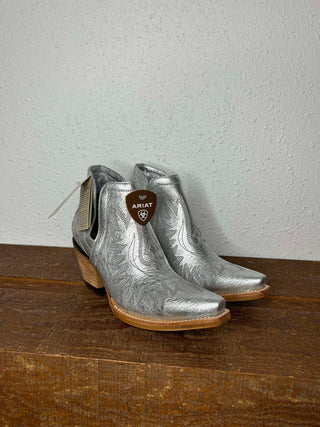 Women's Ariat Silver Shine Dixon Booties *FINAL SALE*-Women's Booties-Ariat-Lucky J Boots & More, Women's, Men's, & Kids Western Store Located in Carthage, MO