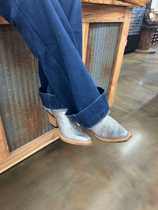 Women's Ariat Silver Shine Dixon Booties *FINAL SALE*-Women's Booties-Ariat-Lucky J Boots & More, Women's, Men's, & Kids Western Store Located in Carthage, MO