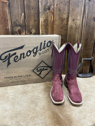 Women's Fenoglio Burgundy Roughout Boot-Women's Boots-Fenoglio Boots-Lucky J Boots & More, Women's, Men's, & Kids Western Store Located in Carthage, MO