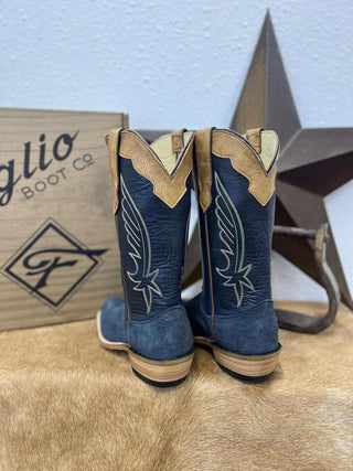 Women's Fenoglio Navy Roughout Boot-Women's Boots-Fenoglio Boots-Lucky J Boots & More, Women's, Men's, & Kids Western Store Located in Carthage, MO