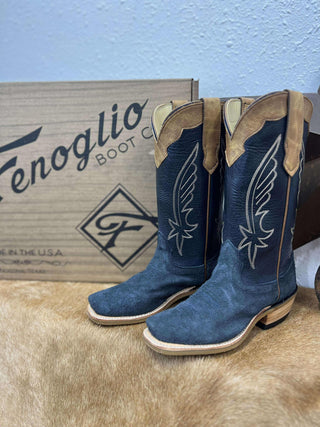 Women's Fenoglio Navy Roughout Boot-Women's Boots-Fenoglio Boots-Lucky J Boots & More, Women's, Men's, & Kids Western Store Located in Carthage, MO