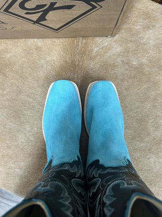 Women's Fenoglio Turquoise Roughout Boot-Women's Boots-Fenoglio Boots-Lucky J Boots & More, Women's, Men's, & Kids Western Store Located in Carthage, MO