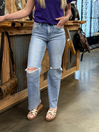 Women's Flying Monkey Lucia High Rise Slim Wide Leg Jean-Women's Denim-Flying Monkey-Lucky J Boots & More, Women's, Men's, & Kids Western Store Located in Carthage, MO