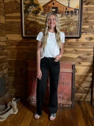 Women's Flying Monkey Stevie High Rise Trouser Wide Leg Jean-Women's Denim-Flying Monkey-Lucky J Boots & More, Women's, Men's, & Kids Western Store Located in Carthage, MO
