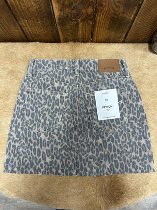 Women's Hidden Peyton High Rise Cheetah Skirt-Women's Denim-HIDDEN-Lucky J Boots & More, Women's, Men's, & Kids Western Store Located in Carthage, MO