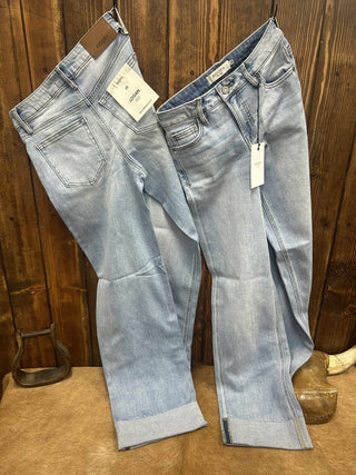 Women's Hidden Valery Mid Rise Cuffed Dad Jean-Women's Denim-HIDDEN-Lucky J Boots & More, Women's, Men's, & Kids Western Store Located in Carthage, MO