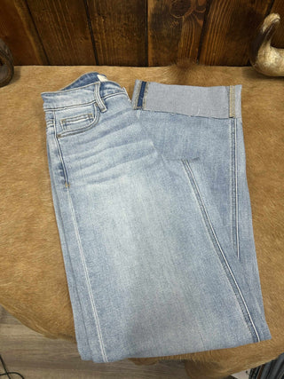 Women's Hidden Valery Mid Rise Cuffed Dad Jean-Women's Denim-HIDDEN-Lucky J Boots & More, Women's, Men's, & Kids Western Store Located in Carthage, MO