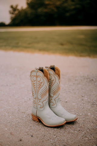 Women's Hyer Leawood Robin's Egg Cowhide Boot-Women's Boots-HYER Boots-Lucky J Boots & More, Women's, Men's, & Kids Western Store Located in Carthage, MO