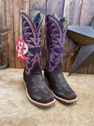 Women's Hyer Rose Hill Brown Roughout Boot-Women's Boots-HYER Boots-Lucky J Boots & More, Women's, Men's, & Kids Western Store Located in Carthage, MO