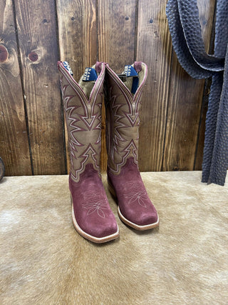 Women's Hyer Rose Hill Burgundy Roughout Boot-Women's Boots-HYER Boots-Lucky J Boots & More, Women's, Men's, & Kids Western Store Located in Carthage, MO