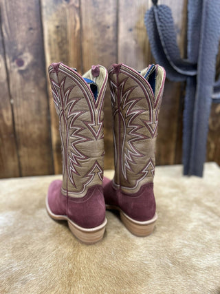Women's Hyer Rose Hill Burgundy Roughout Boot-Women's Boots-HYER Boots-Lucky J Boots & More, Women's, Men's, & Kids Western Store Located in Carthage, MO