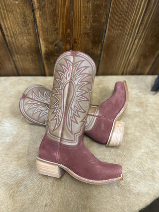 Women's Hyer Rose Hill Burgundy Roughout Boot-Women's Boots-HYER Boots-Lucky J Boots & More, Women's, Men's, & Kids Western Store Located in Carthage, MO