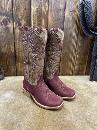 Women's Hyer Rose Hill Burgundy Roughout Boot-Women's Boots-HYER Boots-Lucky J Boots & More, Women's, Men's, & Kids Western Store Located in Carthage, MO