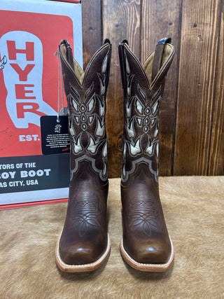 Women's Hyer Rozel Walnut Cowhide Boot-Women's Boots-HYER Boots-Lucky J Boots & More, Women's, Men's, & Kids Western Store Located in Carthage, MO