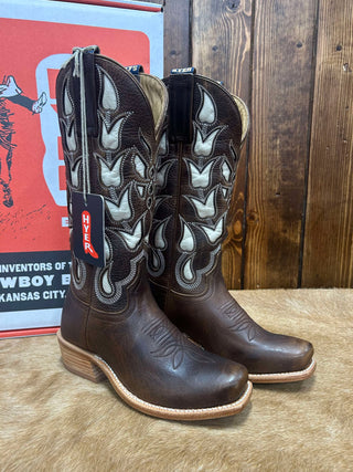 Women's Hyer Rozel Walnut Cowhide Boot-Women's Boots-HYER Boots-Lucky J Boots & More, Women's, Men's, & Kids Western Store Located in Carthage, MO