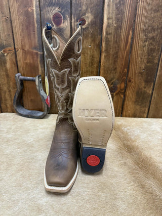 Women's Hyer Tipton Saddle Tan Crunch Cowhide Boot-Women's Boots-HYER Boots-Lucky J Boots & More, Women's, Men's, & Kids Western Store Located in Carthage, MO