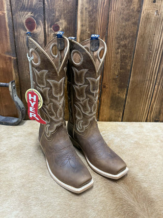 Women's Hyer Tipton Saddle Tan Crunch Cowhide Boot-Women's Boots-HYER Boots-Lucky J Boots & More, Women's, Men's, & Kids Western Store Located in Carthage, MO