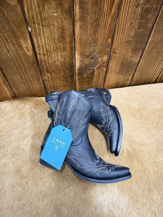 Women's Lane Lexington Jet Black Bootie-Women's Booties-Lane Boots-Lucky J Boots & More, Women's, Men's, & Kids Western Store Located in Carthage, MO