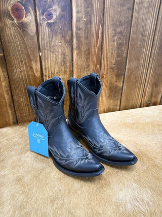 Women's Lane Lexington Jet Black Bootie-Women's Booties-Lane Boots-Lucky J Boots & More, Women's, Men's, & Kids Western Store Located in Carthage, MO