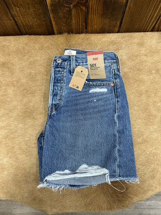Women's Levi's 501 Mid Thigh Shorts-Women's Denim-Levi's-Lucky J Boots & More, Women's, Men's, & Kids Western Store Located in Carthage, MO